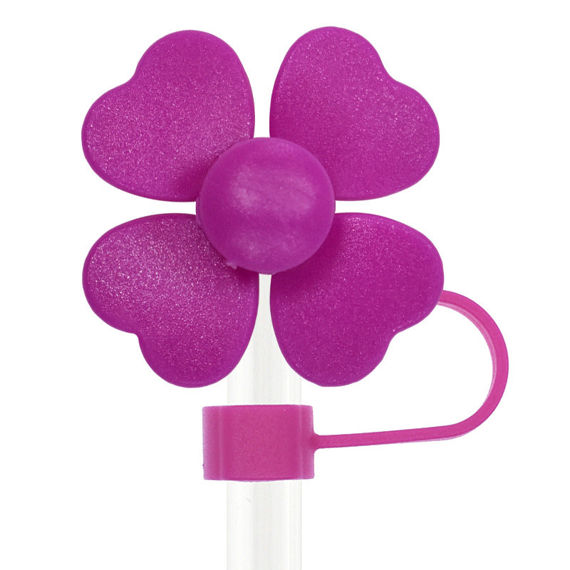 Wholesale  Random 100pcs flower 10mm PVC Soft Straw Tube Cap