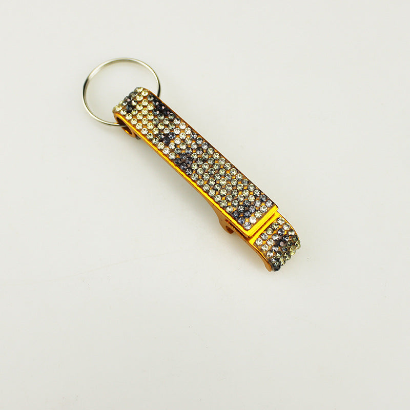 Wholesale Creative multifunctional aluminum alloy keychain with diamond ornaments