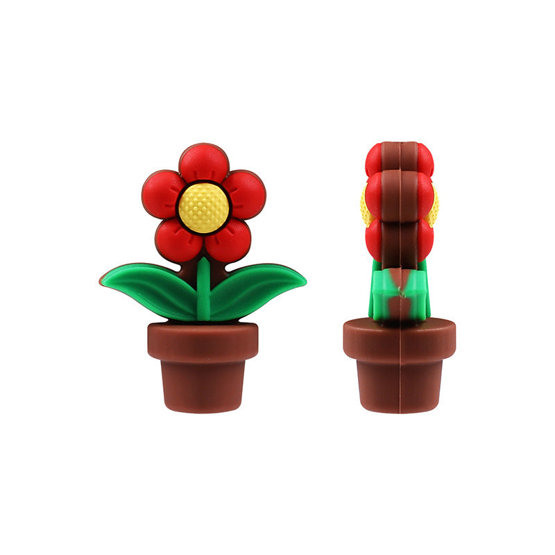 Wholesale 20pcs Flower Pot Silicone 3D Focal Beads DIY Bead Accessories ACC-BDS-RongFa052
