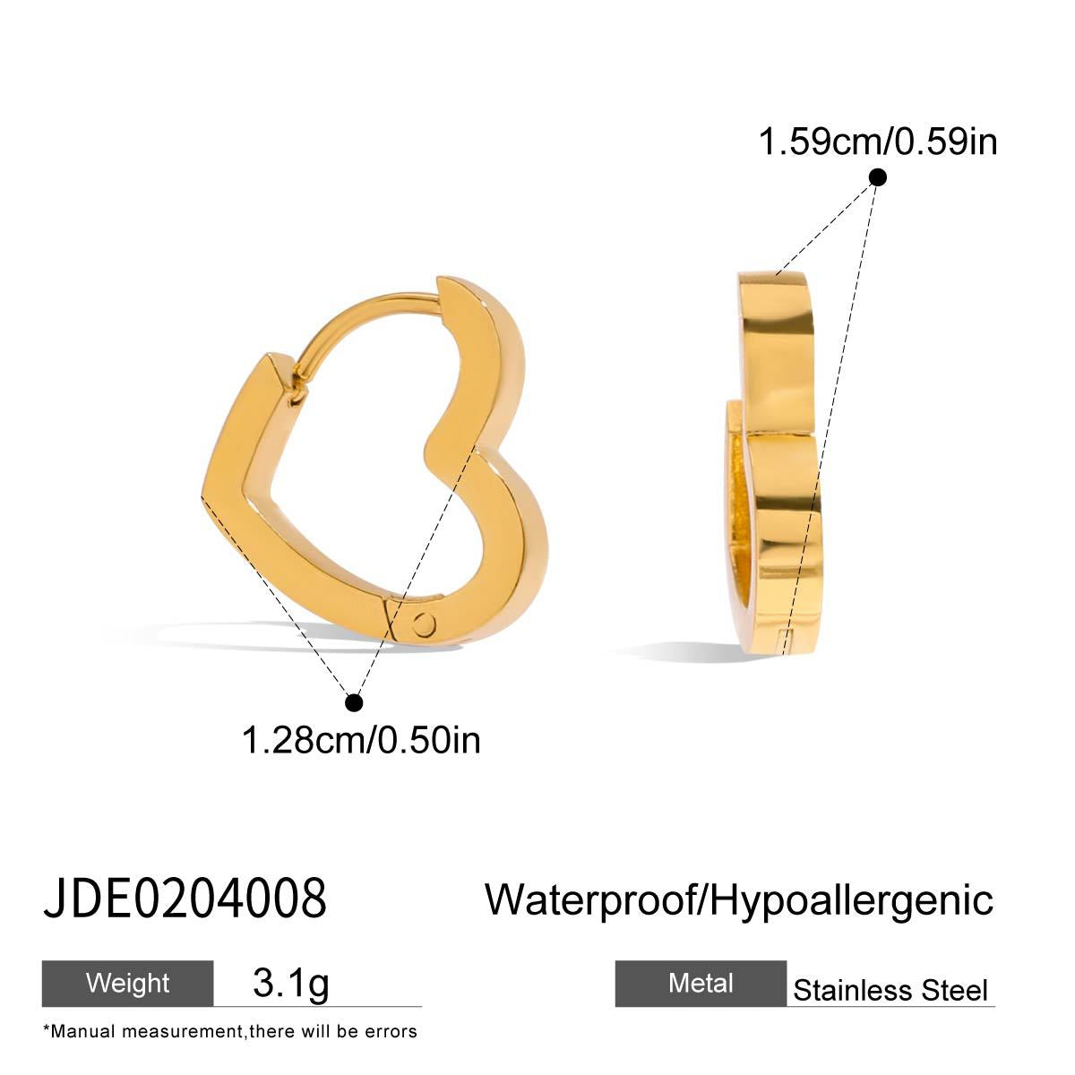 Wholesale 18K Gold Stainless Steel Five-pointed Star Hollow Polished Earrings