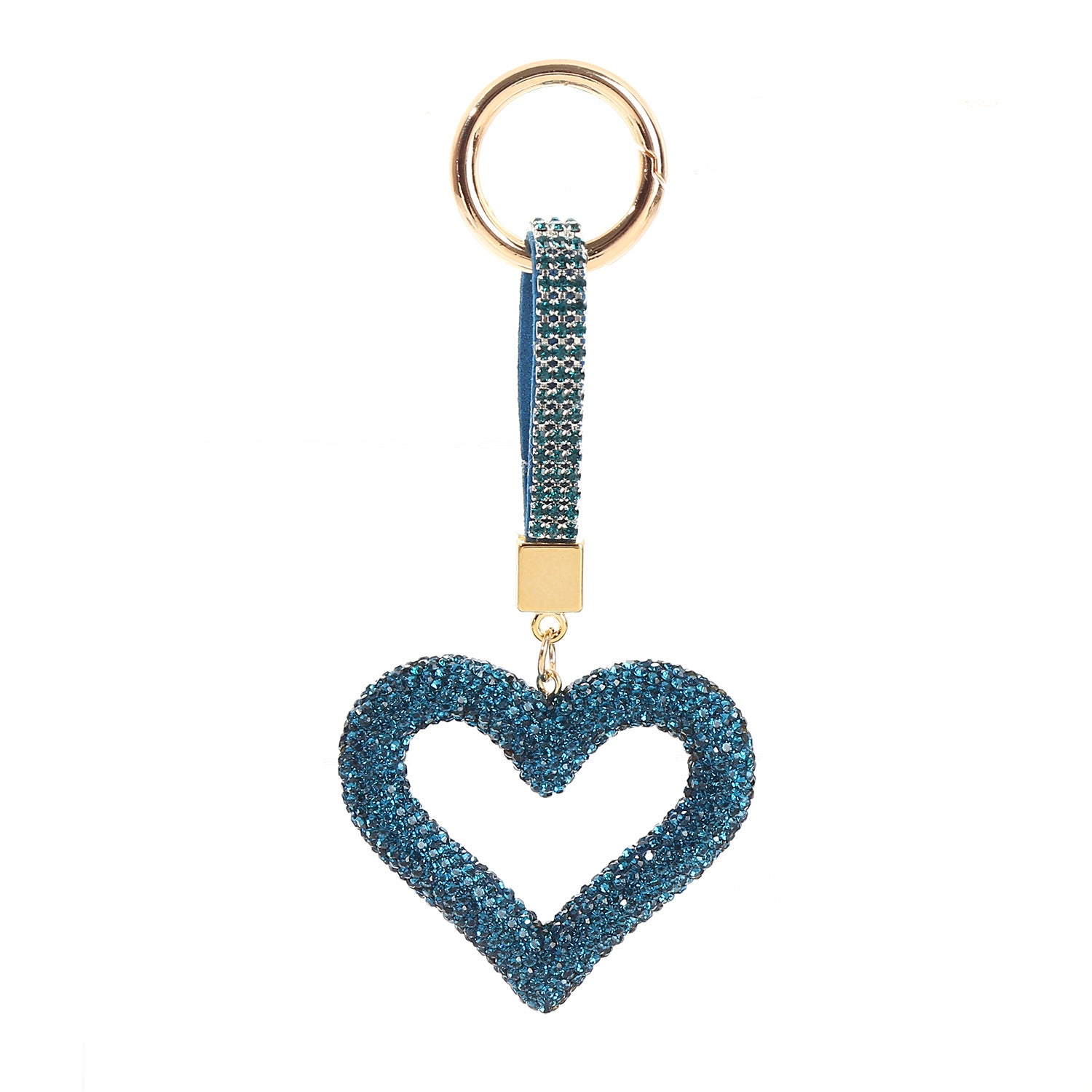 Wholesale Hollow Full Diamond Heart Alloy Keychain