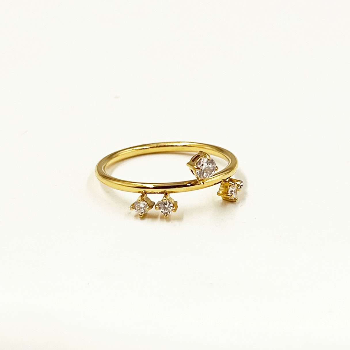 Wholesale Thin  small diamonds titanium steel Ring