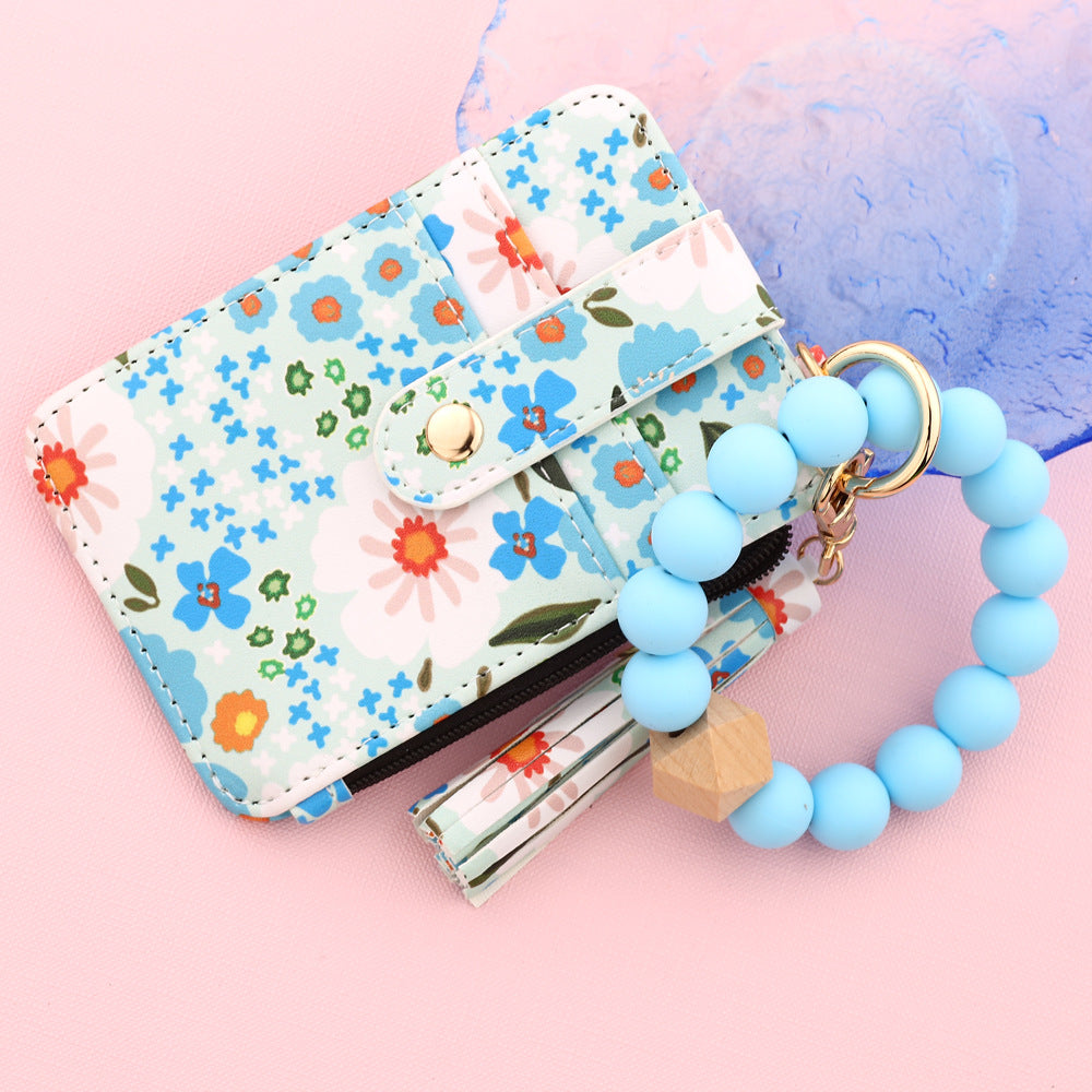 Wholesale Silicone Handstring Floral Folded  Wristlet Keychain