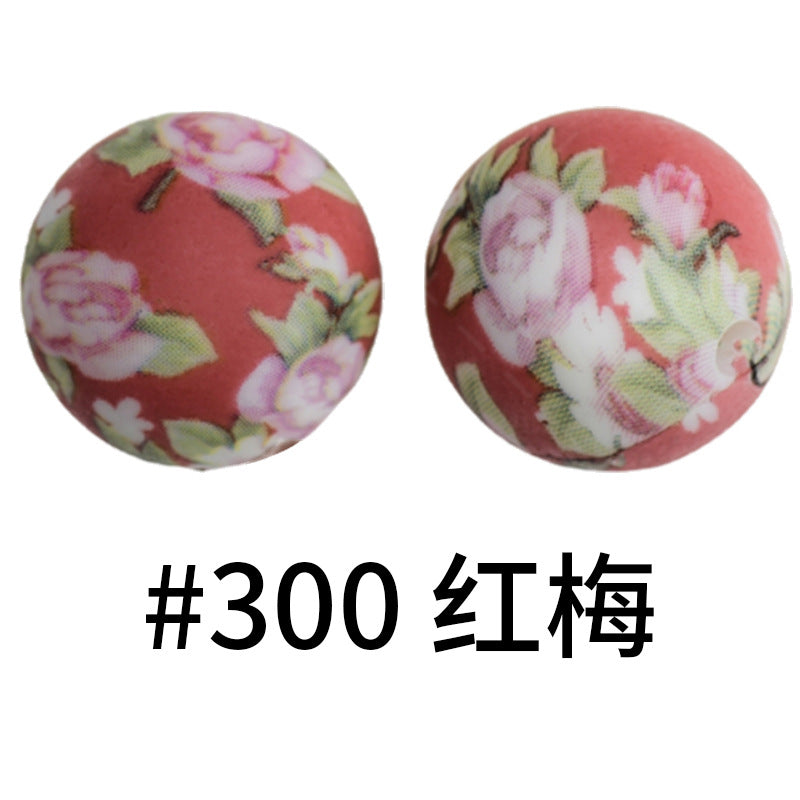 Wholesale 50pcs Western Style Leopard Skull Color Aztec Printed Silicone Balls Beads ACC-BDS-HeSheng005