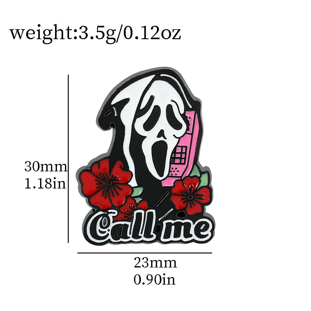 Wholesale Dark Wind skull series metal badge scream  thriller dagger brooch