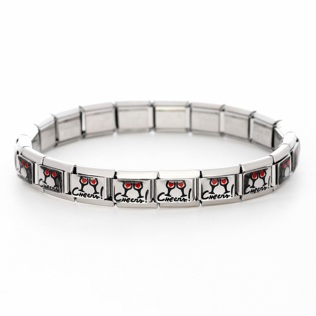 Wholesale 10pcs Italian Charm Bracelet 9mm DIY Splicing Removable Oil Drop Cartoon Stainless Steel Composable Bracelet