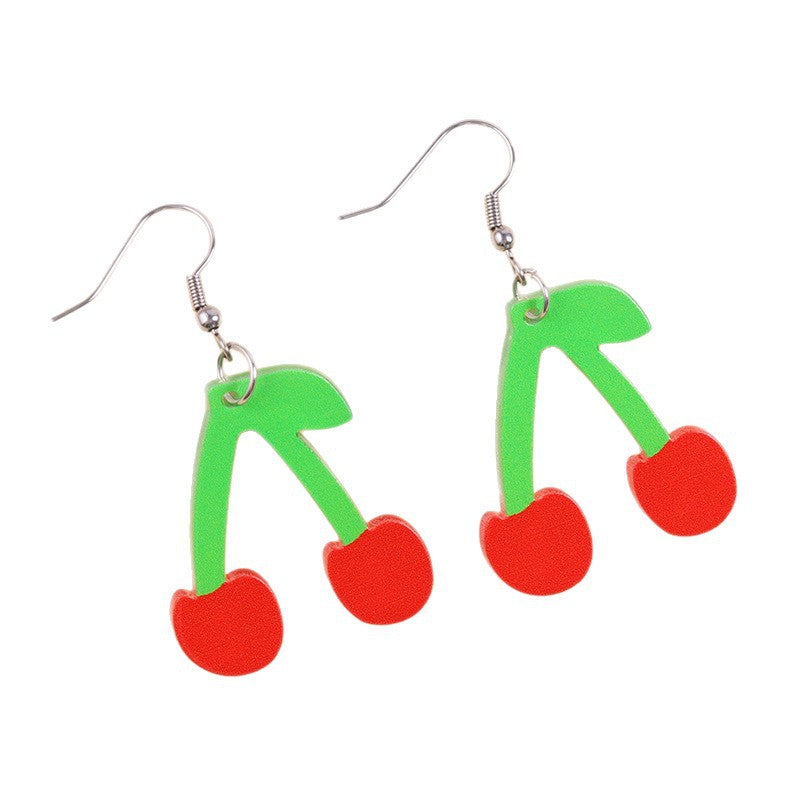 Wholesale  Contrasting Cherry Acrylic Earrings
