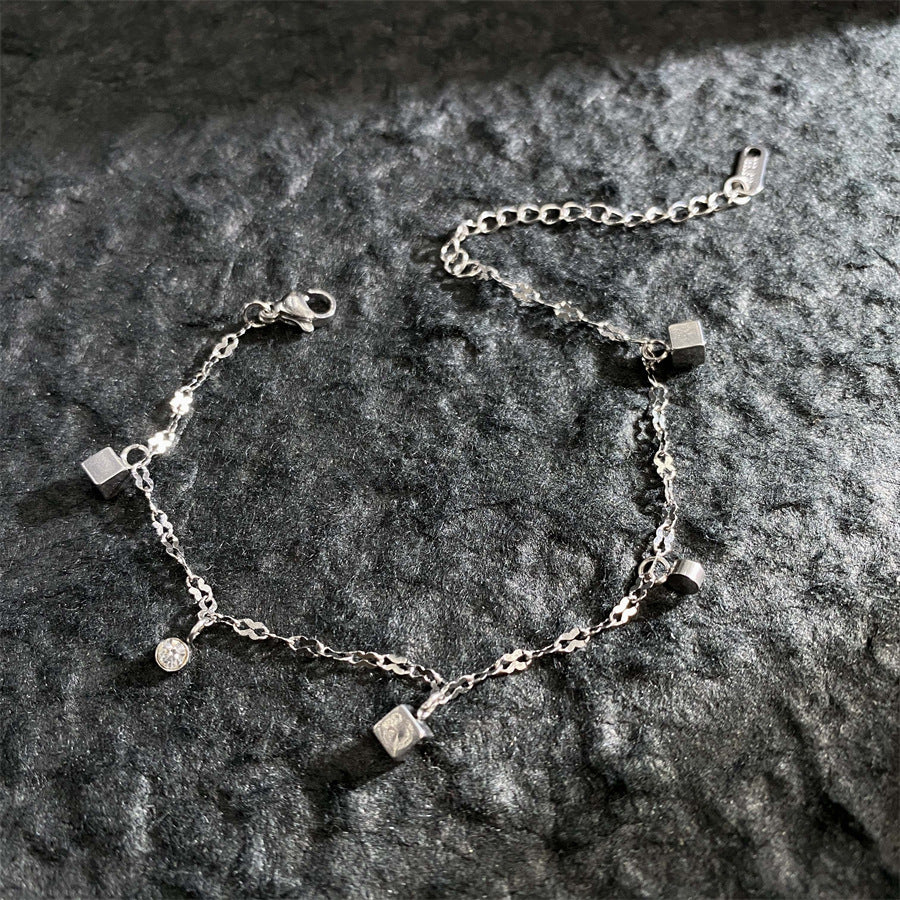 Wholesale Starry Sky Zircon Bracelets Small Cube Titanium Steel Bracelets Luxury Bracelet ACC-BT-YuXun003