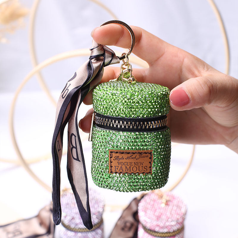 Wholesale Mini Rhinestone Earphone Bag, Zero Wallet, Light Luxury Style Keychain ACC-KC-JY001