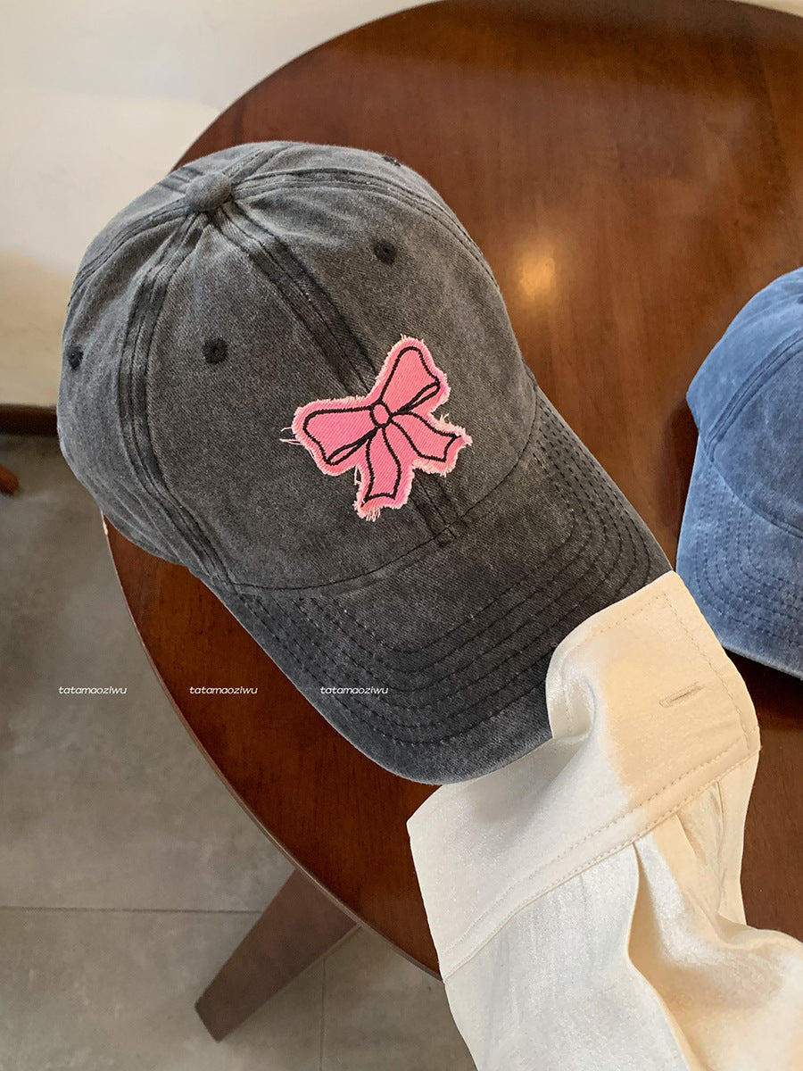 Wholesale Pink bow soft top Baseball Cap