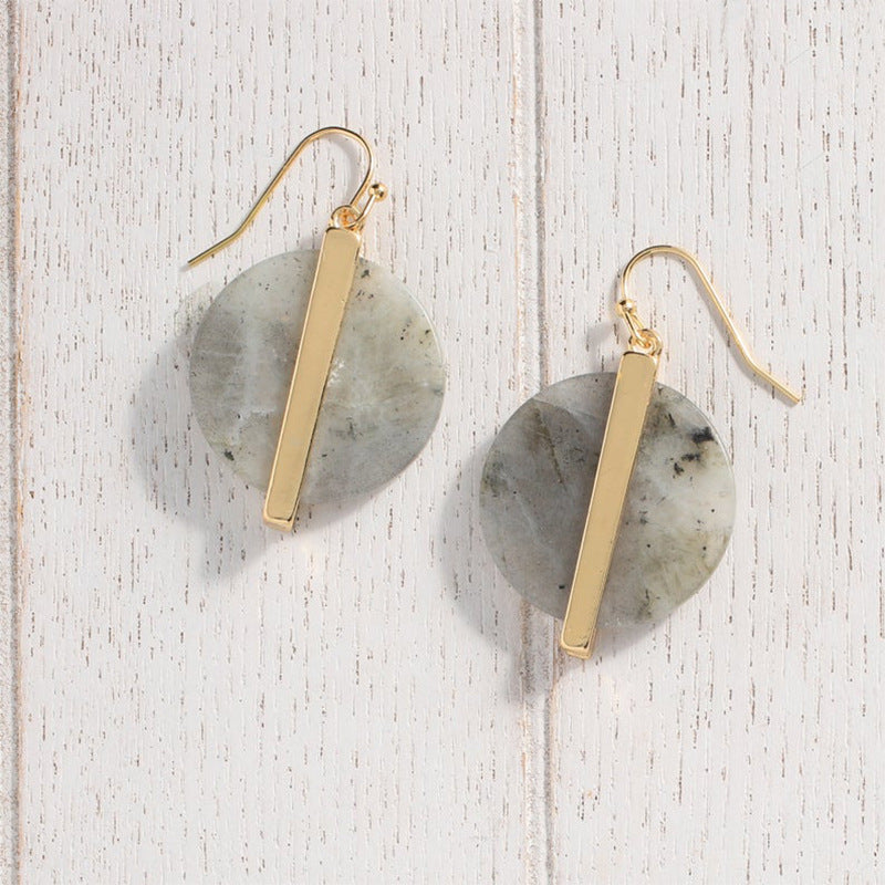 Wholesale Retro Geometric Acrylic Earrings Two-Color Inlaid Women' s Boutique Resale