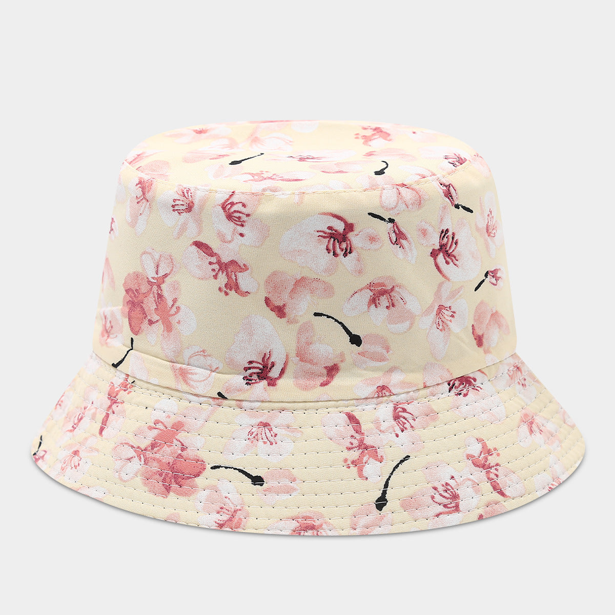 Wholesale Double-Sided Fisherman Hat  Flower Pattern Basin Hat