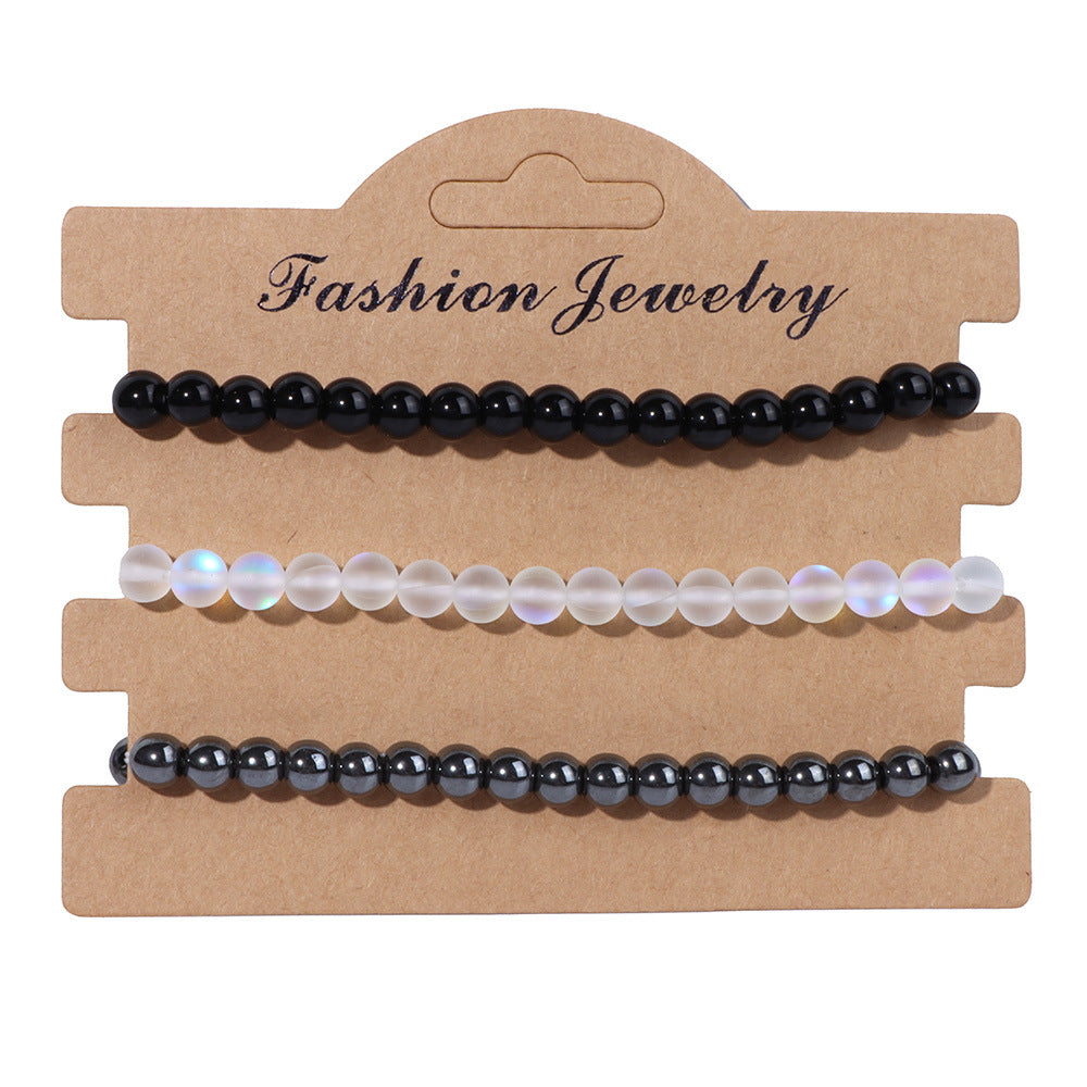 Wholesale 6mm Natural Stone Beads Elastic Bracelet ACC-BT-YinYi013