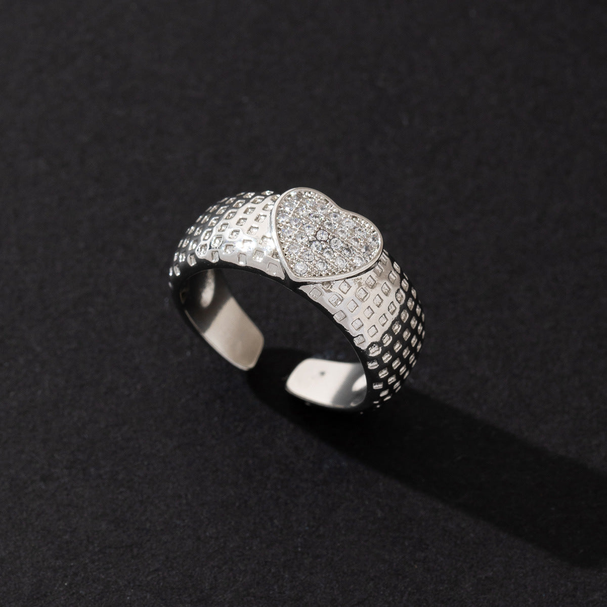 Wholesale European Chic Zircon Ring Adjustable Copper Band Stylish Women S Jewelry Accessory For Boutique Resale