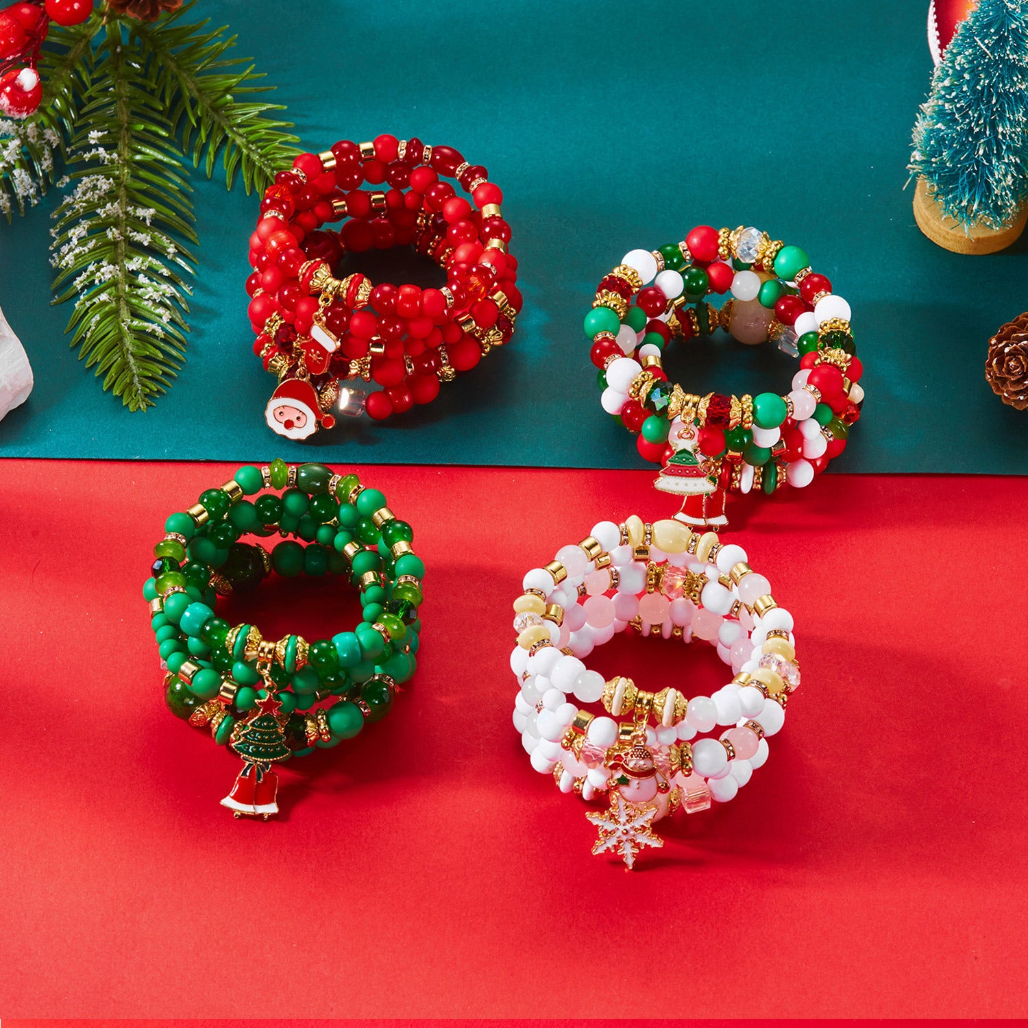 Wholesale Christmas crystal bracelet set