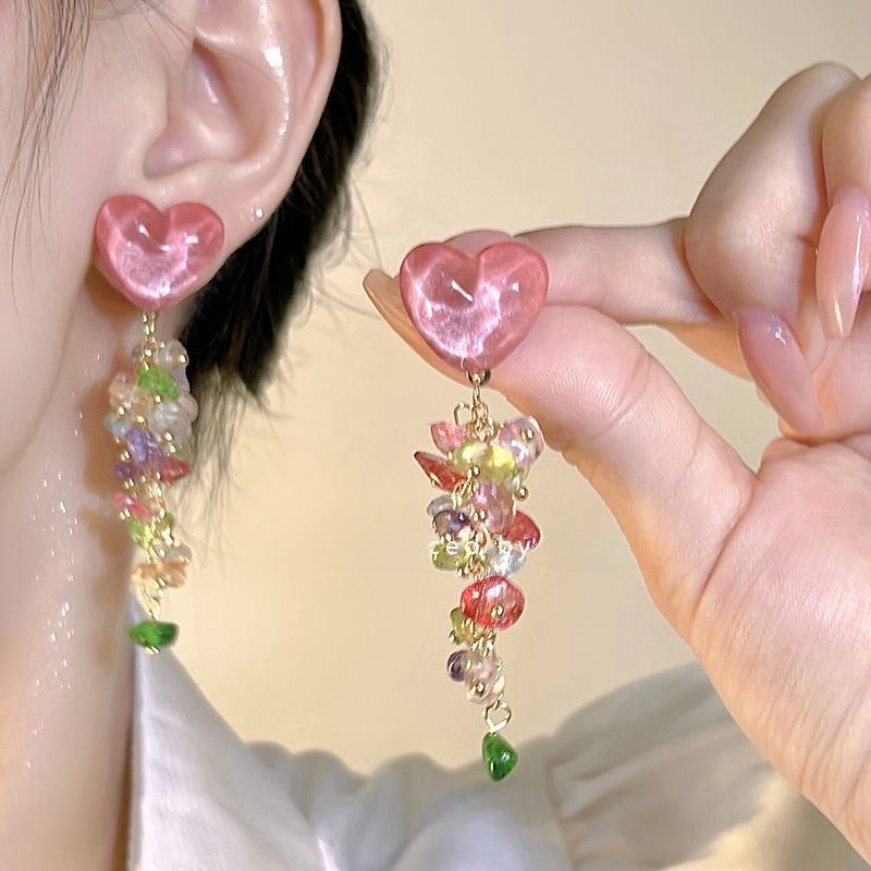 Wholesale Flower Tassel Pendant Earrings