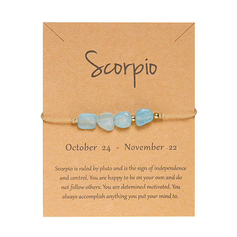 Wholesale Zodiac Natural Stone Handwoven Bracelet Women S Gift Jewelry Accessory