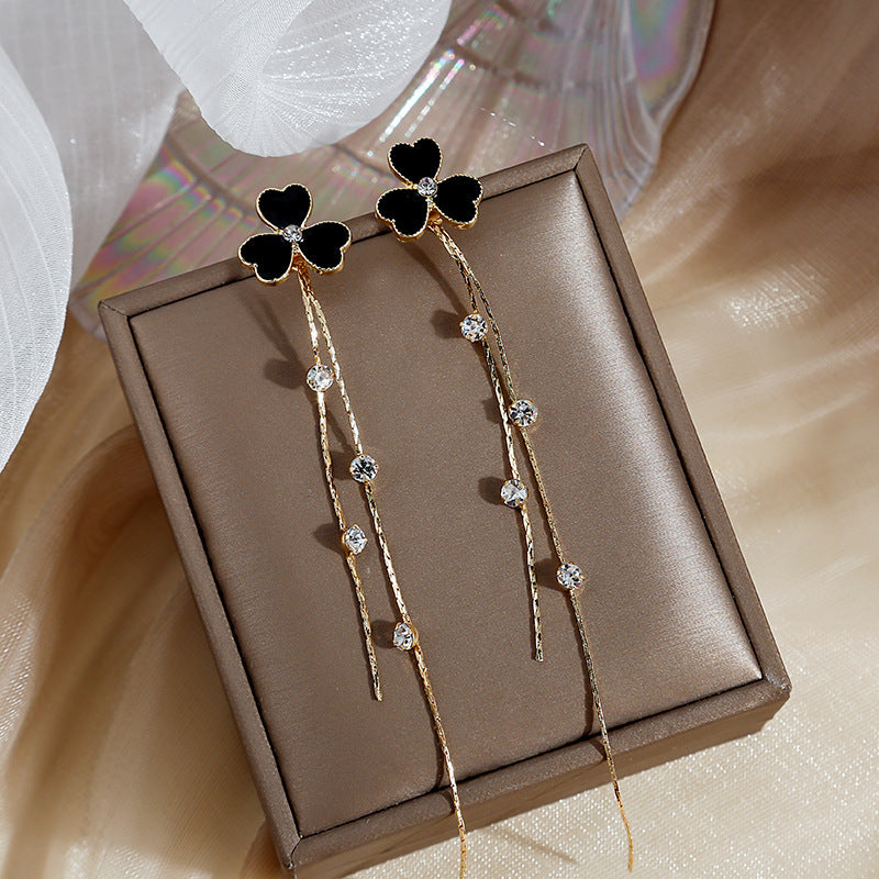 Wholesale Tassel Inlaid Diamond Butterfly Flower Pearl S925 Silver Needle Alloy Earrings ACC-ES-MDD011