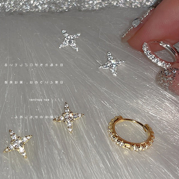 Wholesale zircon star earrings set