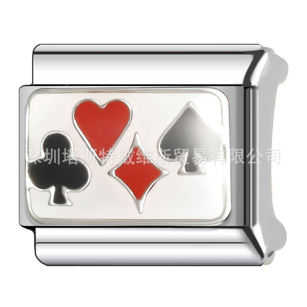 Wholesale 9mm Italian Charm Starter Bracelets DIY square Single Section Creative Stainless Steel Composable Bracelet