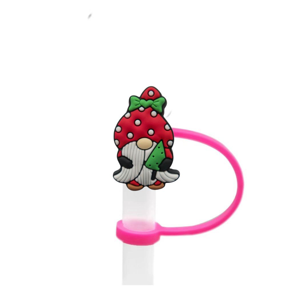 Wholesale 10pcs Christmas Series Cute Cartoon Party  Straw Cover Straw Tube Cap