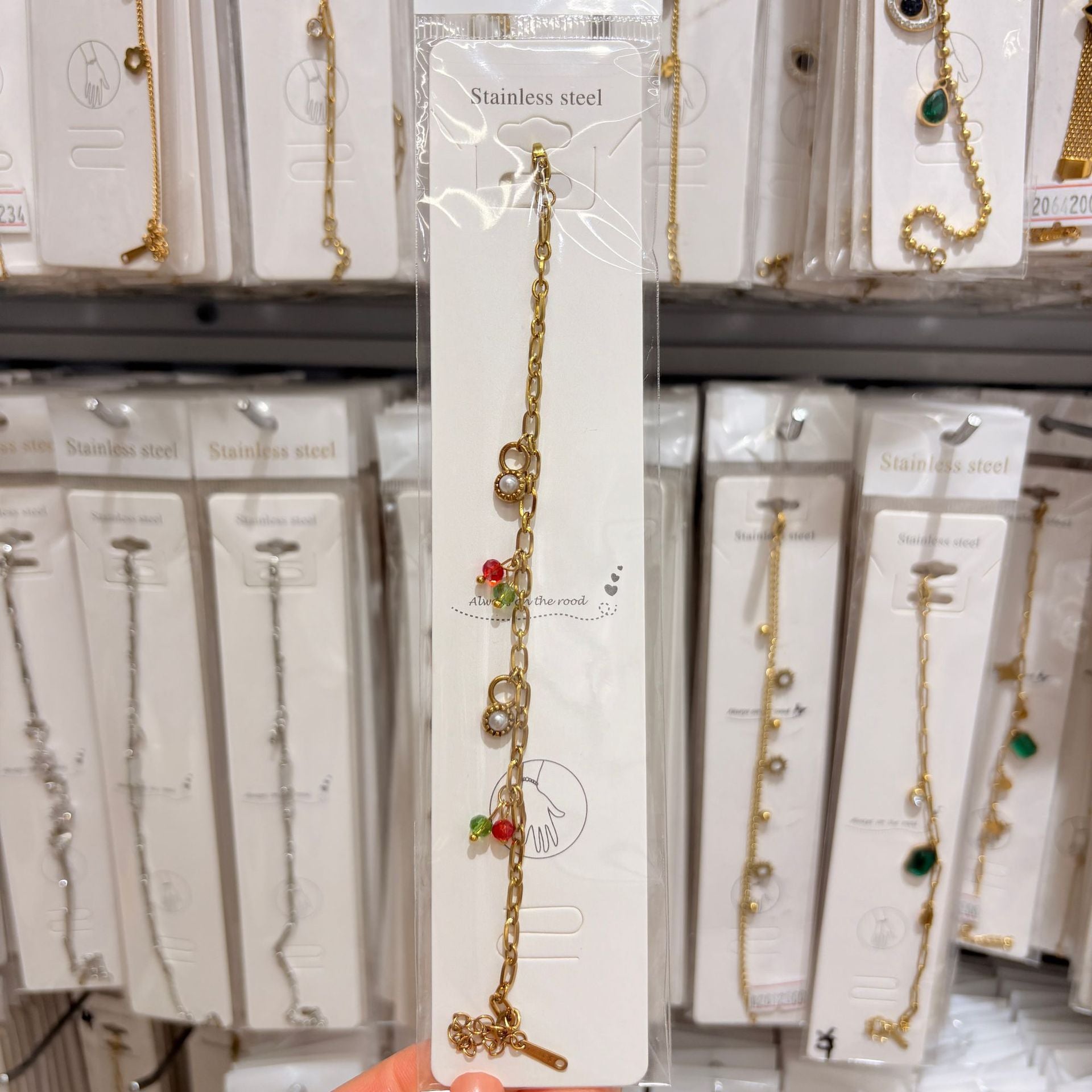 Wholesale Fashion Double Layer Titanium Steel Fruit Bracelet Gold-Plated Chic Gift