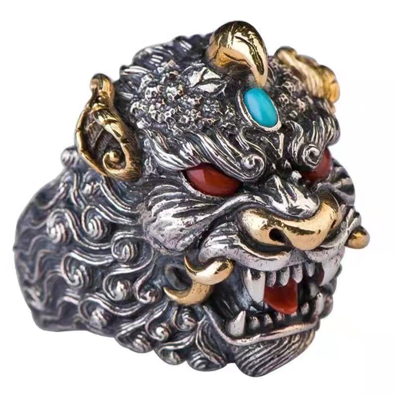 Wholesale Alloy Retro Pixiu Ring Unisex Adjustable Jewelry Accessory for Gift
