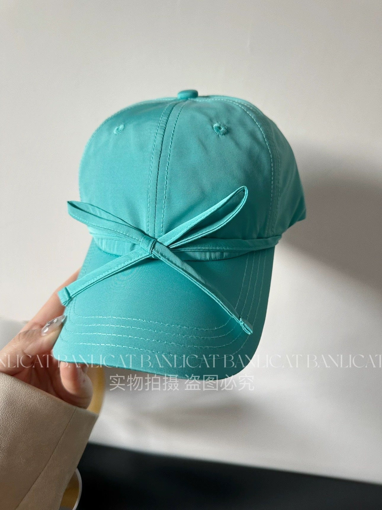Wholesale Washed Denim Bow Peaked Cap Sun Protection Baseball Cap Hat ACC-HT-UOSU001