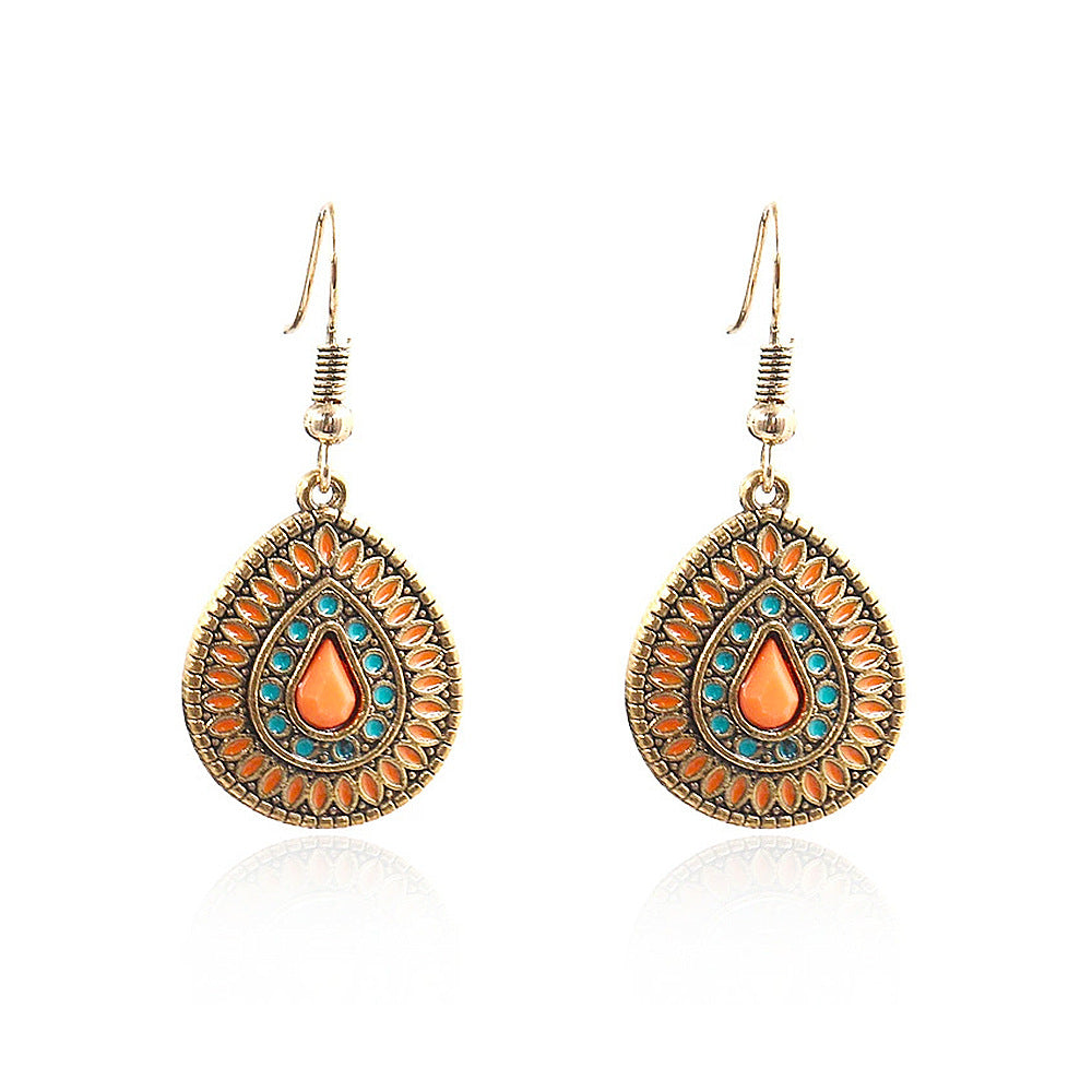Wholesale Bohemian Ethnic Geometric Drop Earrings Zinc Alloy Fashion Accessory for Boutique Resale