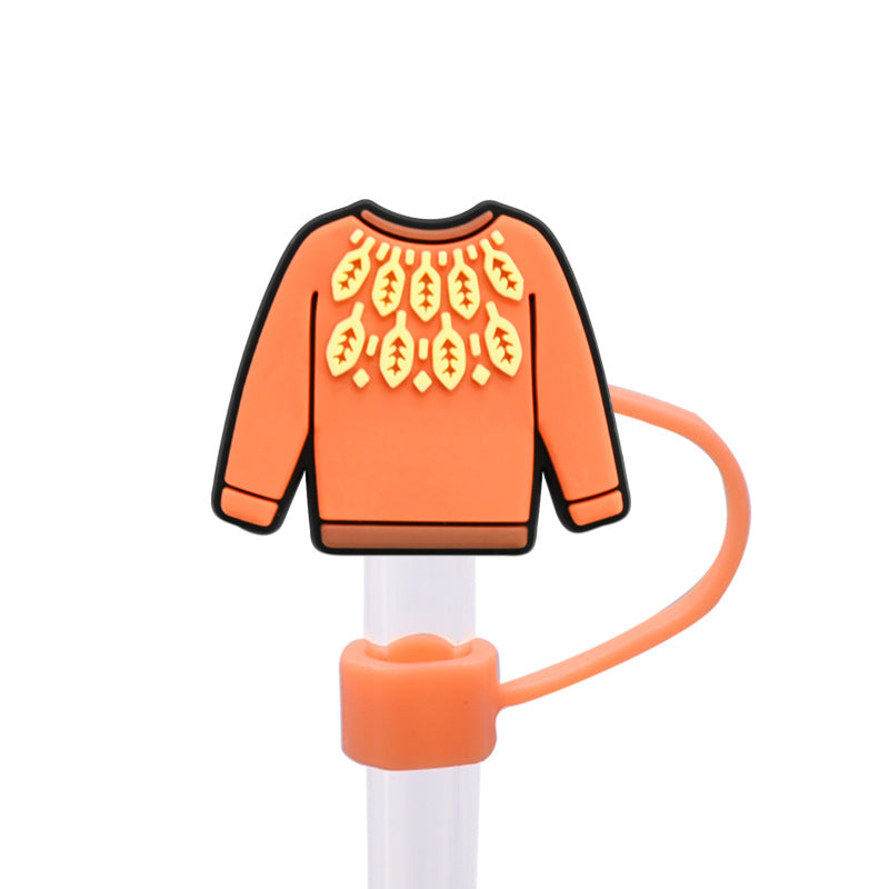 Wholesale Random 100pcs Winter Series 8/10mm PVC Soft Straw Tube Cap