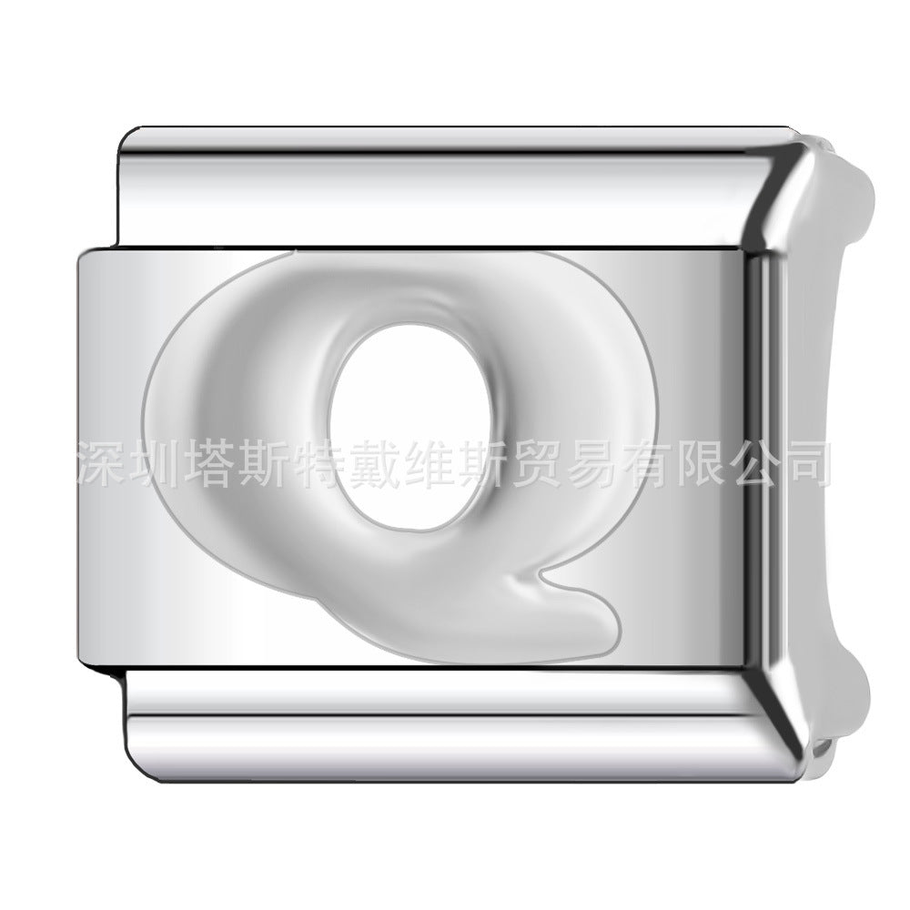 Wholesale 9mm Italian Charm Starter Bracelets DIY square Single Section Creative Stainless Steel Composable Bracelet