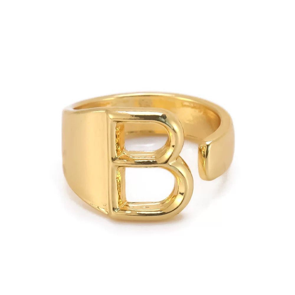 Wholesale English Letter Ring Open Adjustable Ring ACC-RS-TuCai001