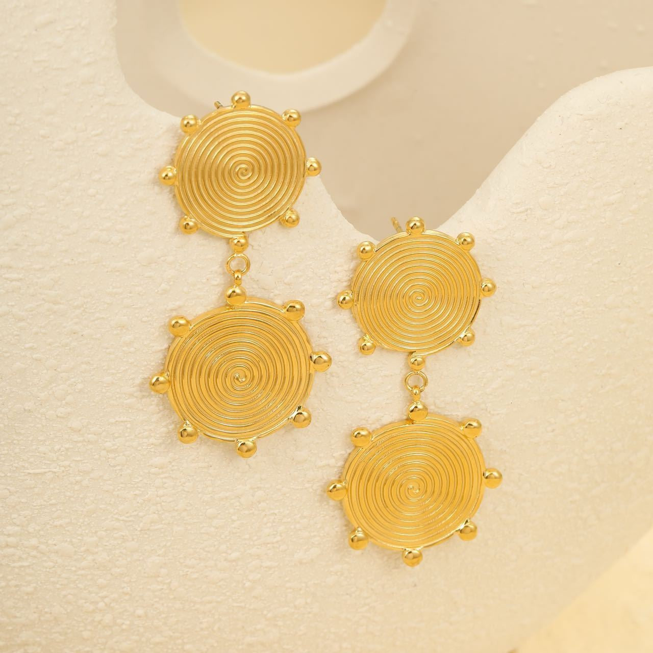 Wholesale  stainless steel gold plated mosquito disc earrings