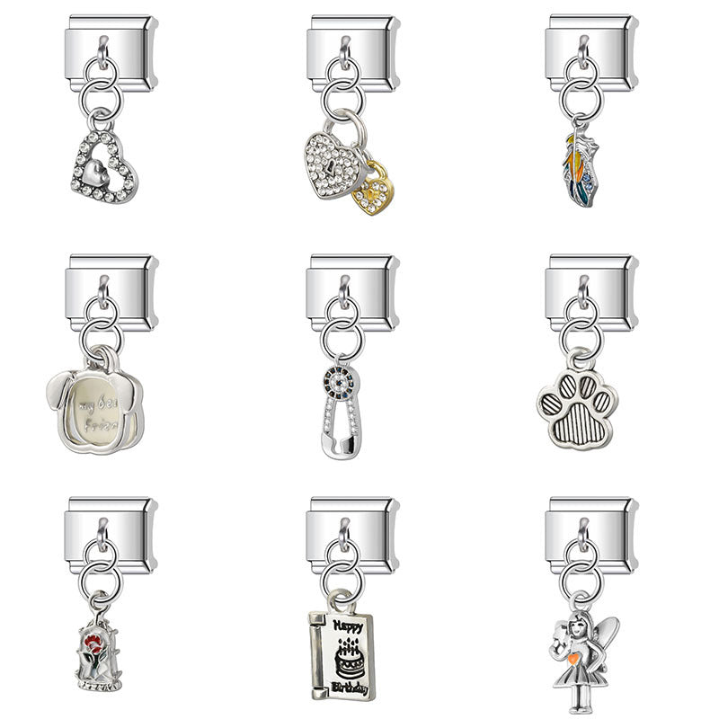 Bracelet de charme italien en gros 9 mm DIY SPLICAGE LOVE PENDANT BRACILABLE D'ECHEUR ACI