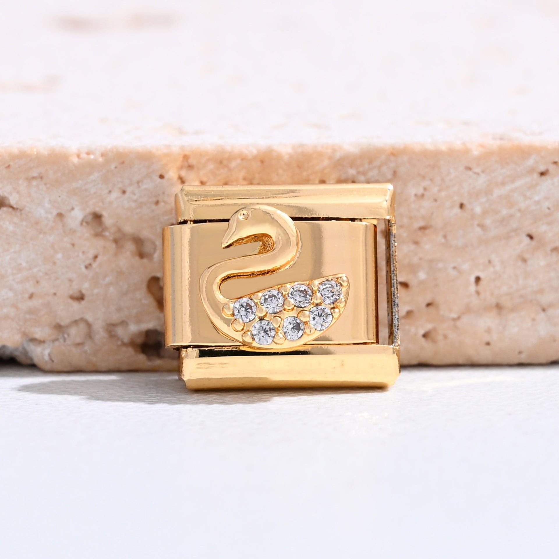 Wholesale  9mm Italian Charm Starter Bracelets DIY square Single Section Creative Stainless Steel Composable Bracelet