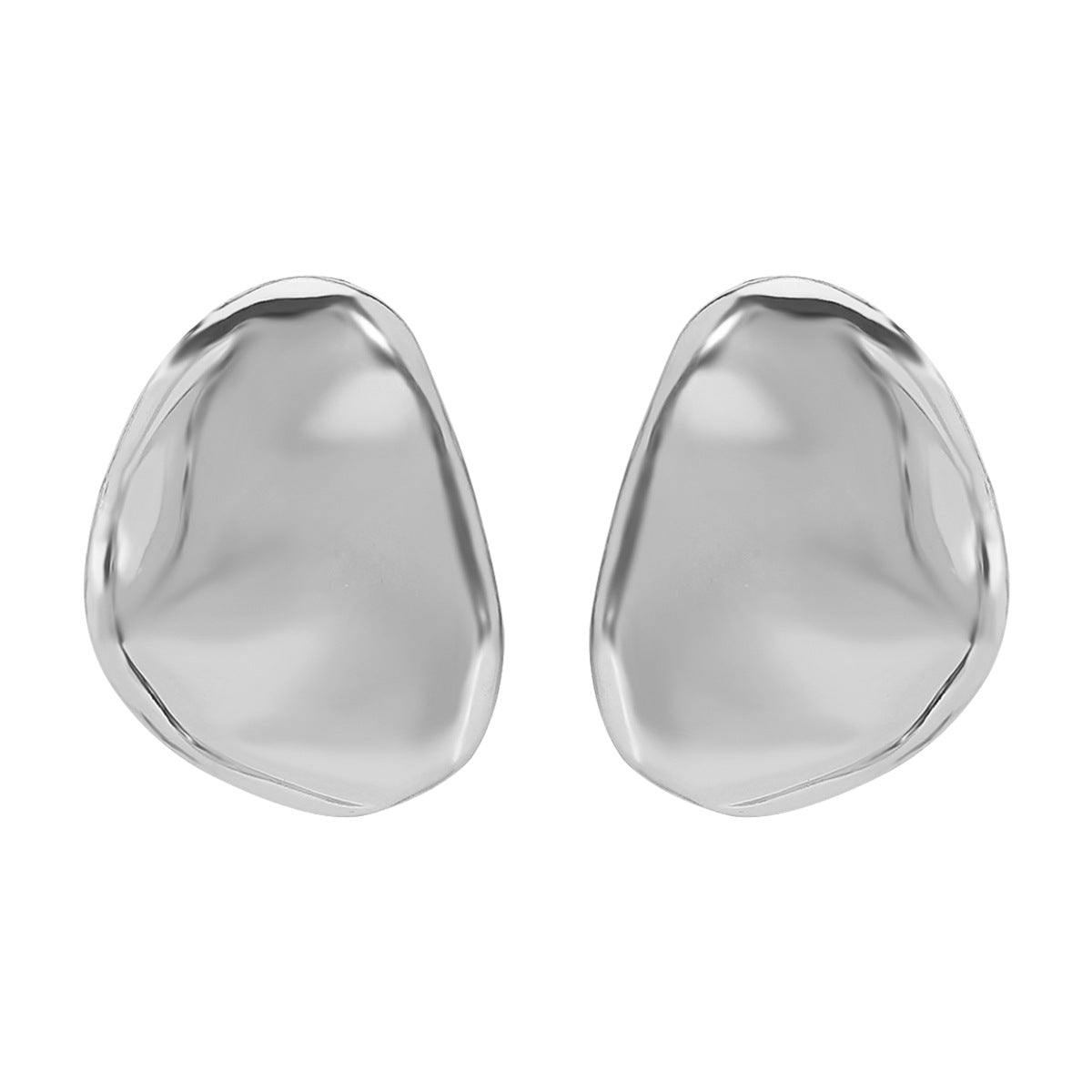 Wholesale  irregular texture geometric oval earrings