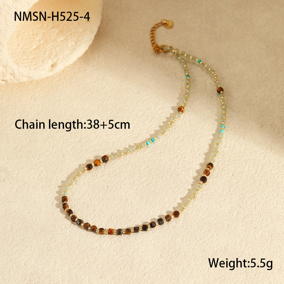 Wholesale  Light Luxury  Natural Stone Necklace Stainless Steel Clavicle Chain