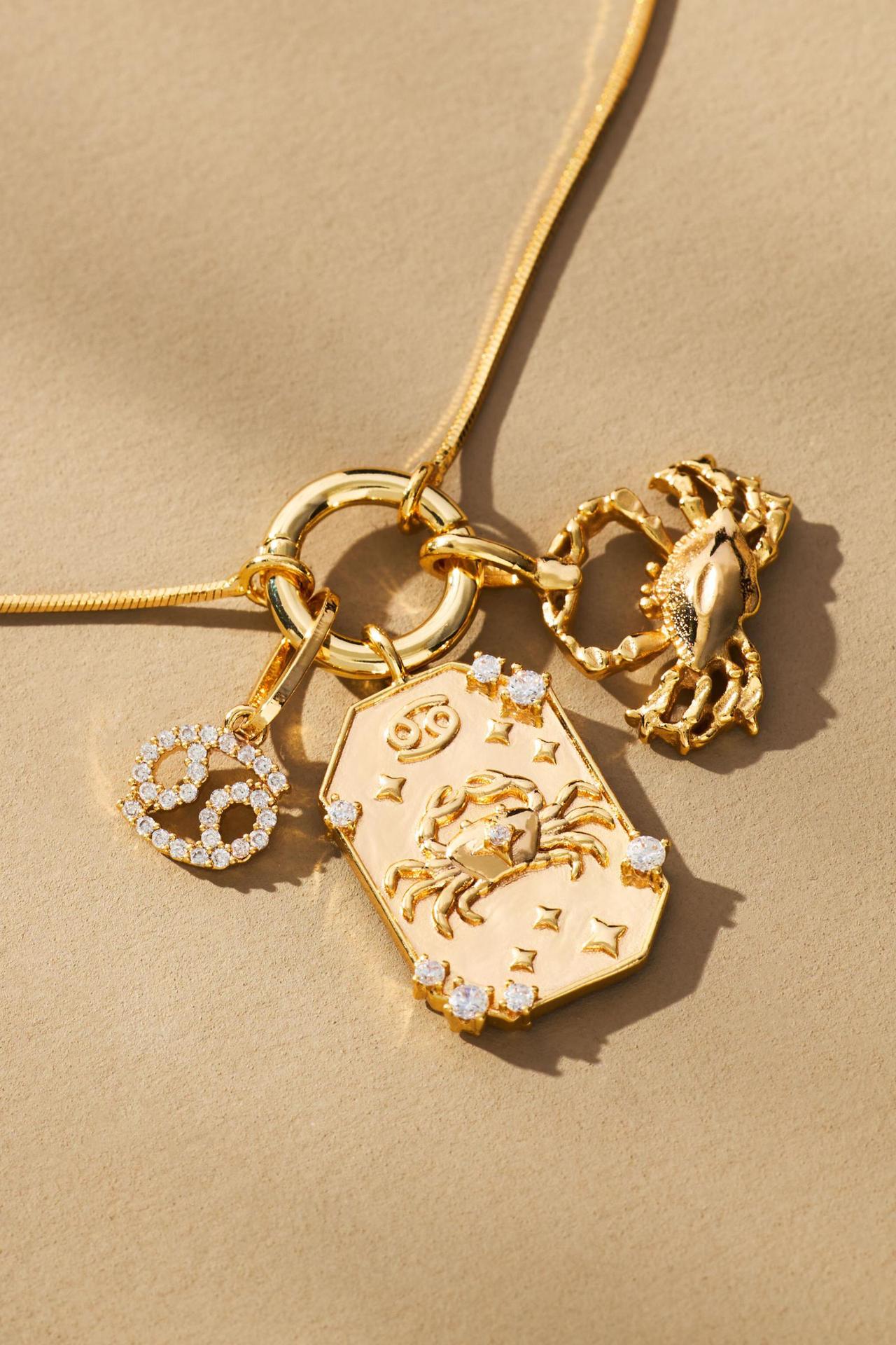 Wholesale 12 Zodiac Pendant Stainless Steel Zircon Necklace