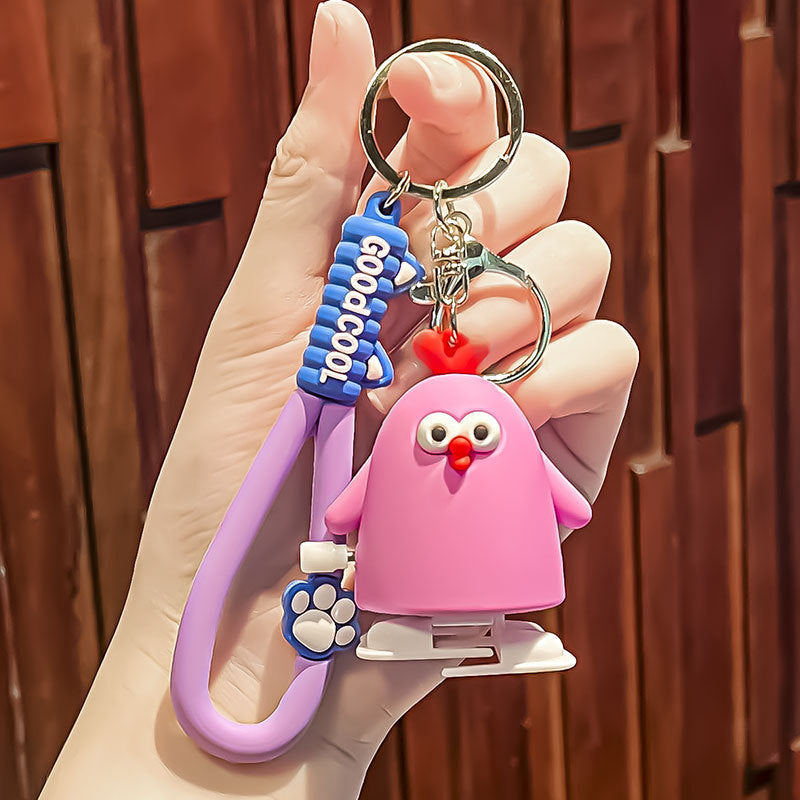 Wholesale Decompression Spring Chicken Plastic Keychain ACC-KC-Zhicheng002
