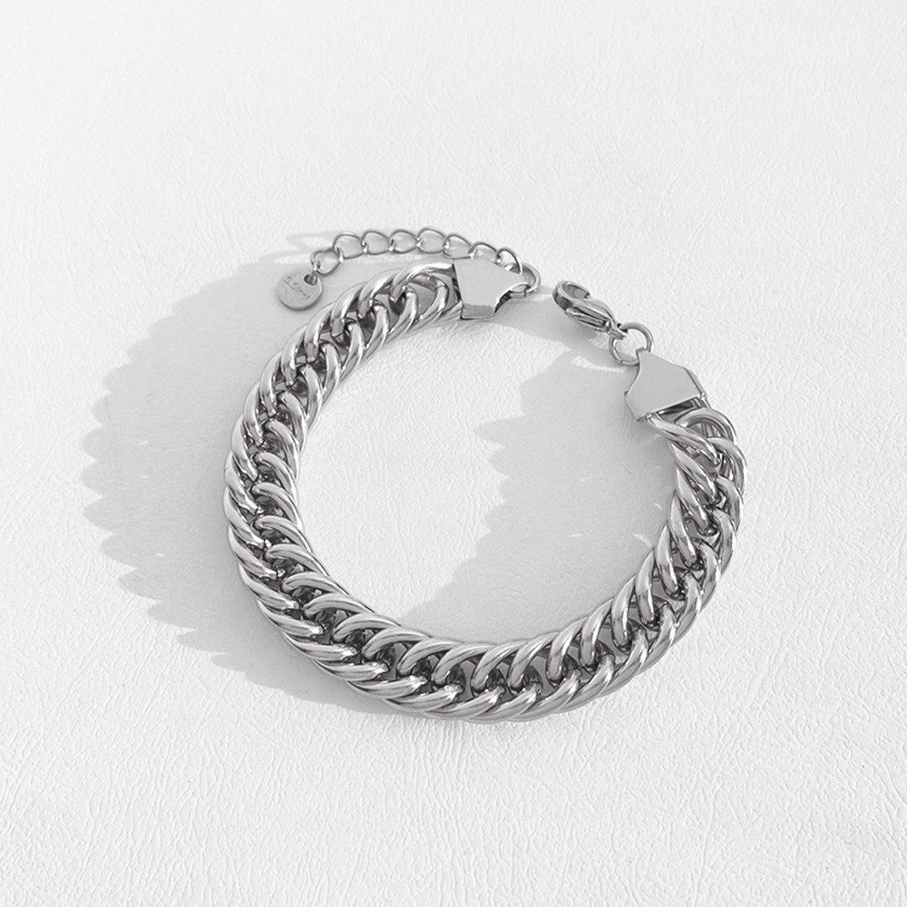 Wholesale Stainless steel bracelet  PVD vacuum furnace electroplating simple style wide surface bracelet