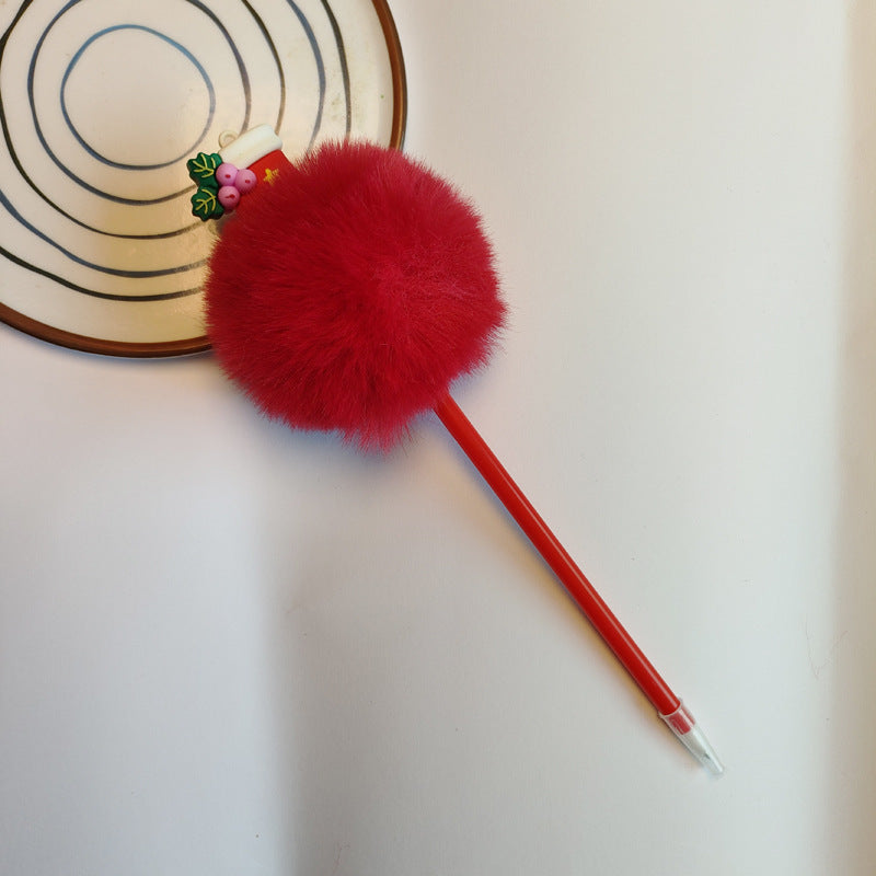 Wholesale Christmas shape plush pen ballpoint pen