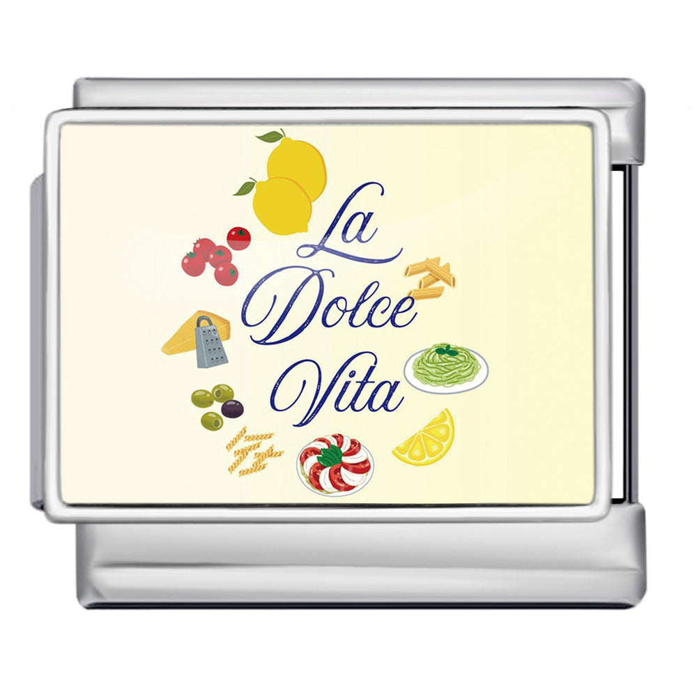 Wholesale Italian Charm Bracelet 9mm DIY  image style English landmark Creative Stainless Steel Composable Bracelet