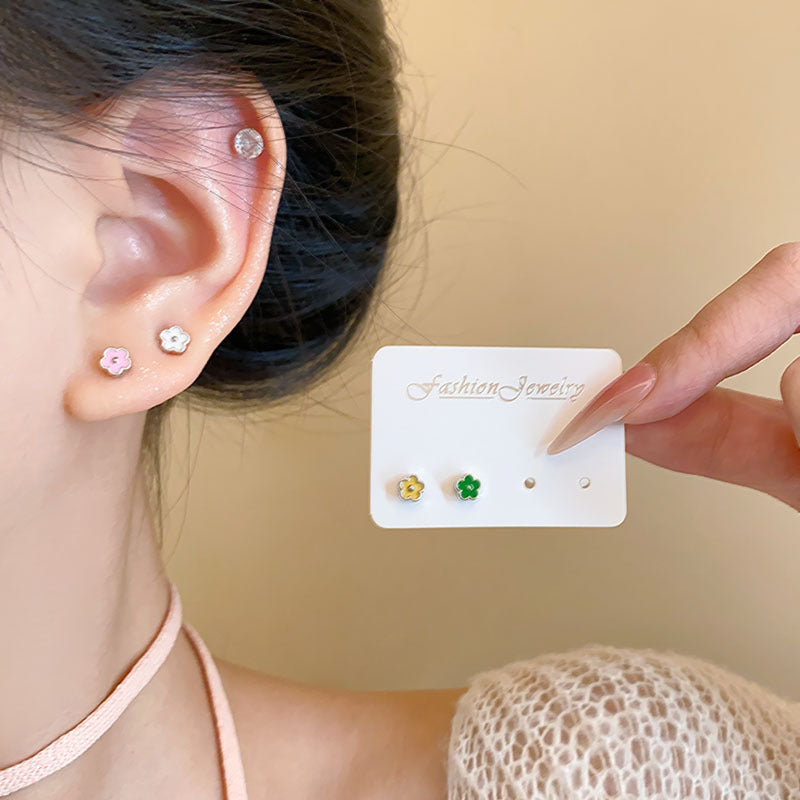 Wholesale Colorful Floral Stud Earrings