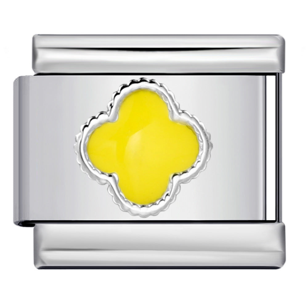 Wholesale  Italian module Colorful oil dripping bracelet stainless steel