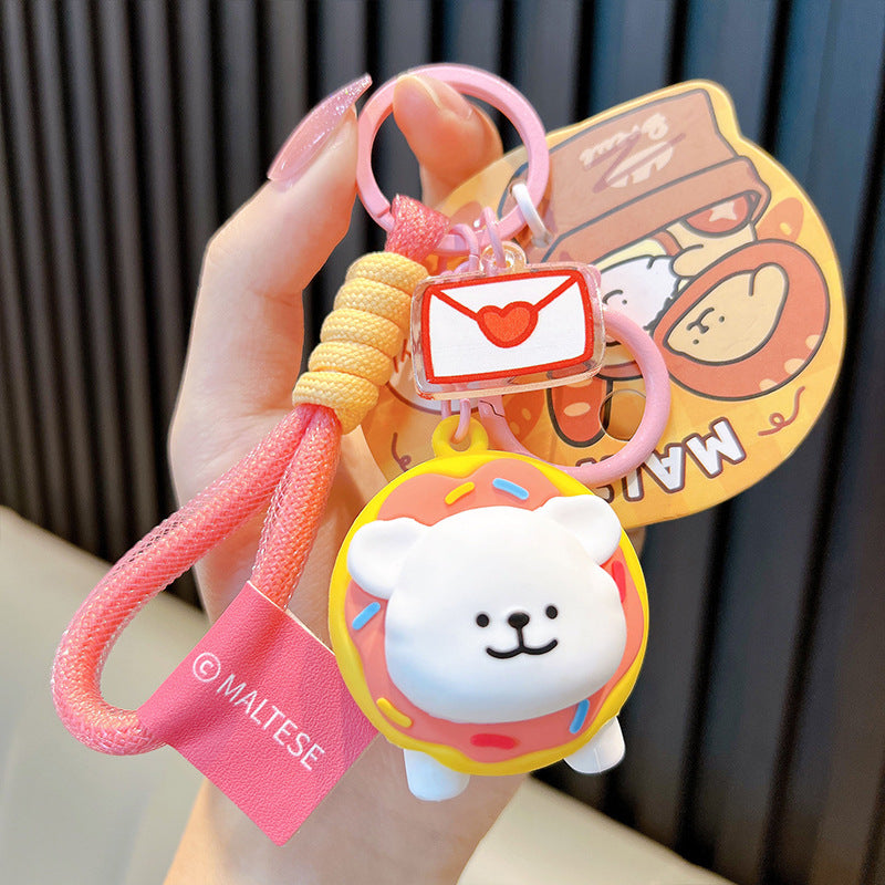 Wholesale Donut Line Puppy Resin Keychain Cute Keychain ACC-KC-WoAn009