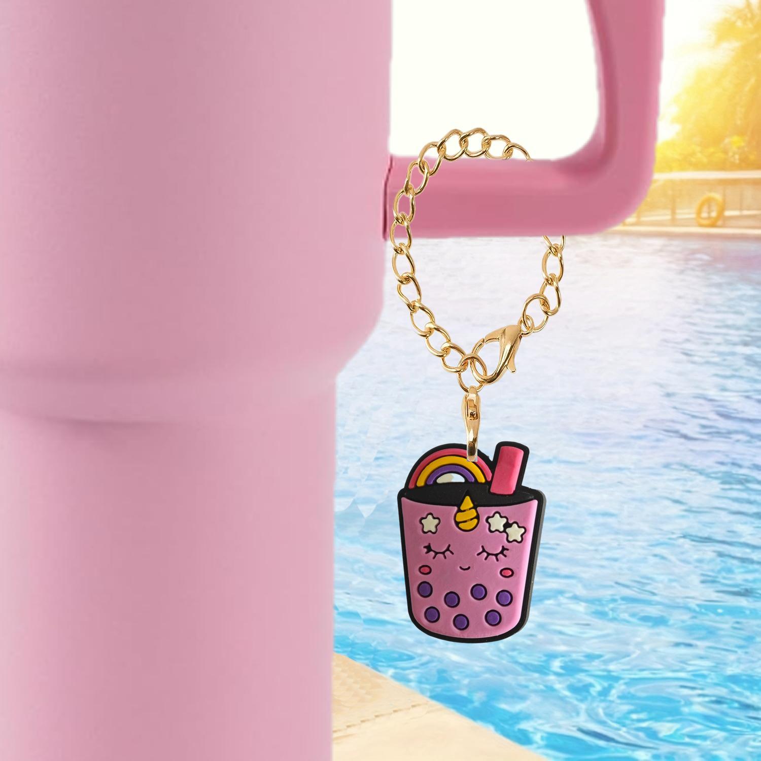 Wholesale Cartoon Milk Tea Cup Soft Rubber Hanging Chain Cup Accessories Chain ACC-CA-XieJi010