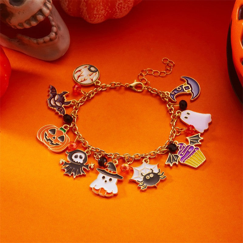 Wholesale Alloy  Bracelet Set with Pumpkin Ghost  Design,  Fashion Jewelry Accessory for Party Gift or Boutique Resale