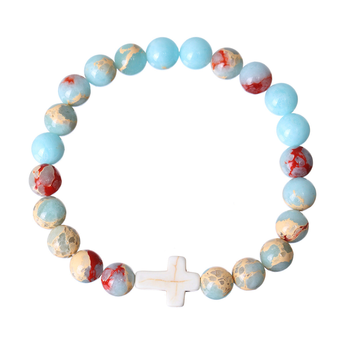 Wholesale  mixed color cross beaded bracelet