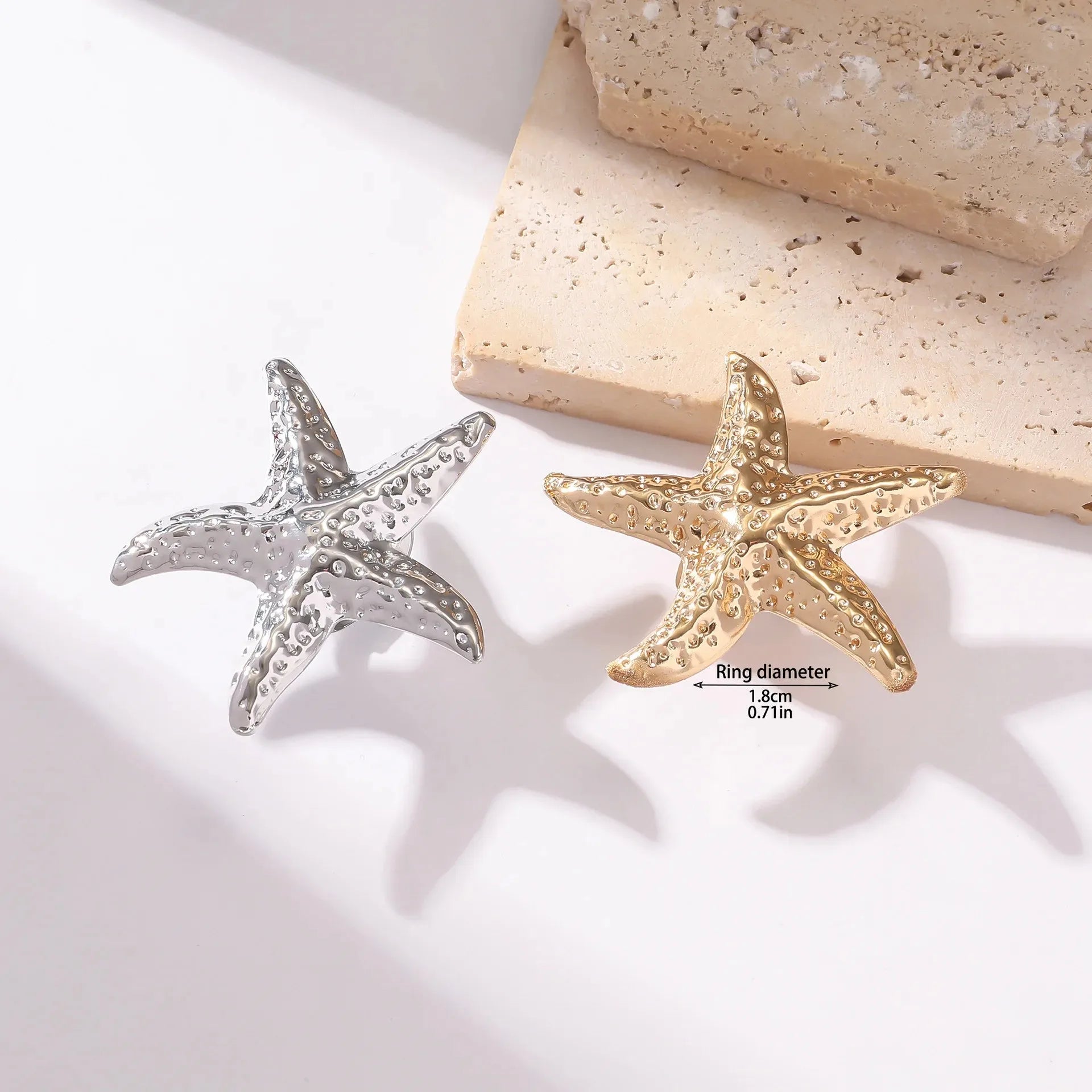 Wholesale  Starfish Alloy Ring Beach Style Adjustable Ring