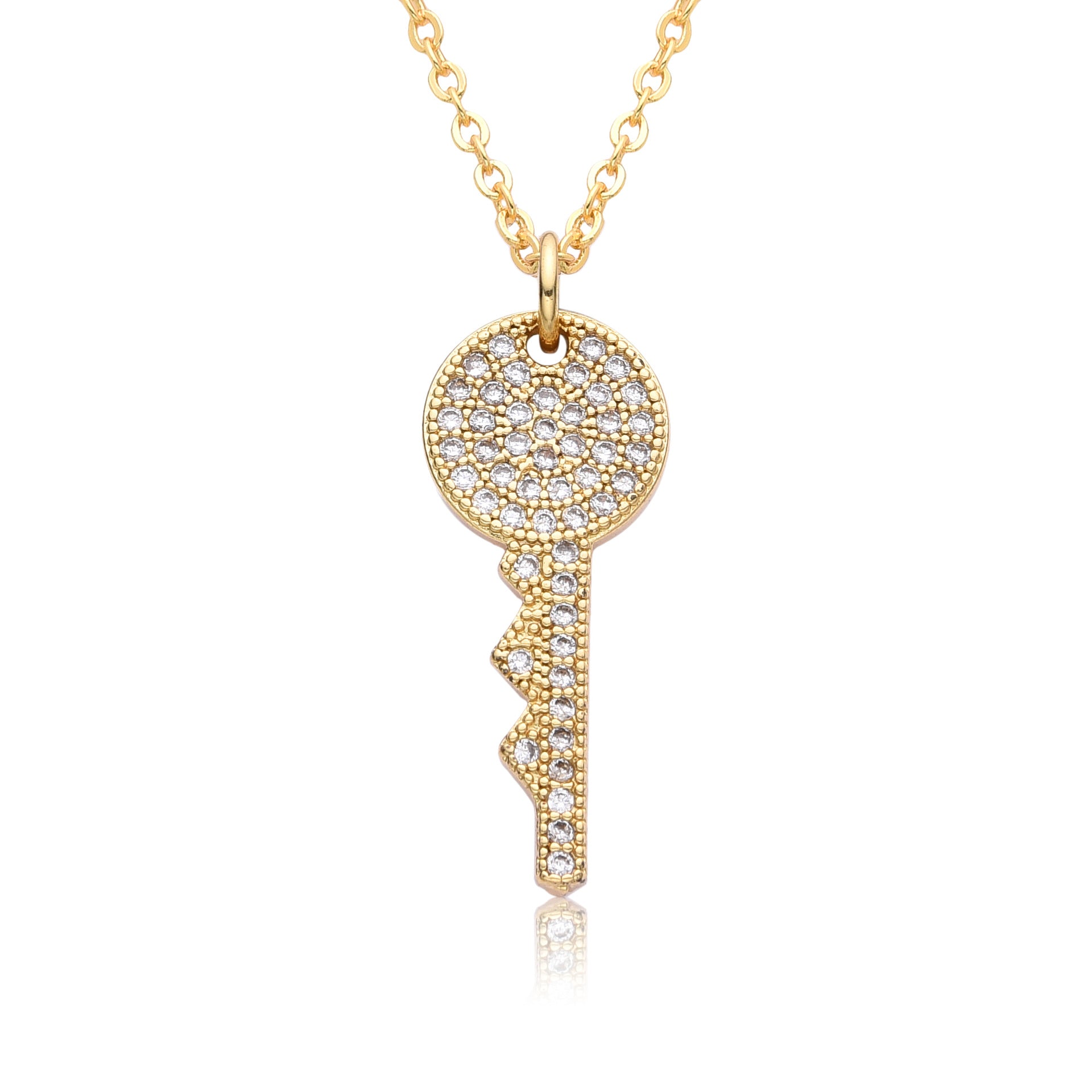 Wholesale 18K gold color protection lovely key necklace